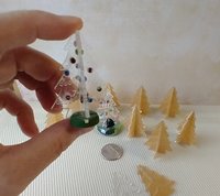 1:12 scale clear acrylic Christmas tree kit - two laser cut tree shapes to be put together to form a 3D tree Price is for EACH set Embellishments not included