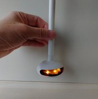 1:12 Dollhouse miniature hanging modern fireplace with battery operated flickering insert REF White