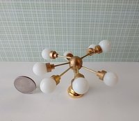For Lisa MADE TO ORDER 1:12 Dollhouse mid-century inspired space age orbit chandelier Battery operated atomic age MCM 8-arm ceiling light Dollhouse sputnik chandelier
