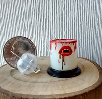 1:12 Dollhouse Halloween battery lighted  candle holder with balloon LED light insert REF Hottie red lips