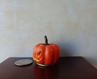 Battery operated miniature light up Jack-O-Lantern Pumpkin LED light for Halloween No external wires