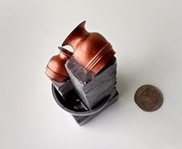 1:12 Dollhouse miniature lighted fountain in stone finish Battery lighted mini fountain for dollhouse garden or patio No external wires Pet not included