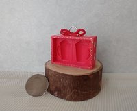 Play scale 1:6 or Barbie red gift box to hold two winter themed mugs with cream lids for 12-inch dolls REF 2-mug gift box Mugs NOT included