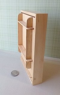 REERVED 1:12 Dollhouse miniature Murphy bed in solid hard maple Full/double fold-down bed Wall bed with shelving multi-function dolls bed