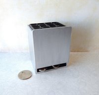 RESERVED 1:12 Dollhouse gas stove with  light up oven and four burners with suggested blue flames Door and faux drawer in green