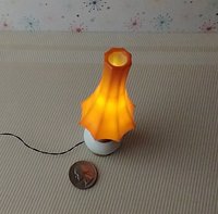 RESERVED 1:12 scale dollhouse mid-century style  large floor lamp orange cocoon Battery operated MCM lamp with external wires REF Large cocoon