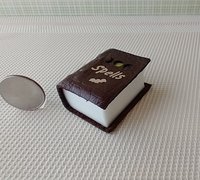 Mini leather bound book of spells Battery lighted Halloween spell book Halloween decor REF Medium brown leather