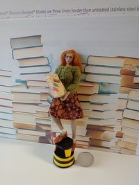 1:12 Dollhouse miniature round 2-step step stool inspired by Kik-step steel step stool REF Yellow