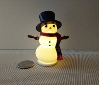 1:12 Dollhouse miniature light up snowman with removable hat Battery operated holiday decor REF Plaid scarf