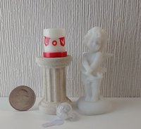 1:12 Dollhouse miniature LOVE candle sleeve or battery lighted candle holder REF LOVE bunting