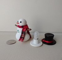 1:12 Dollhouse miniature light up snowman with removable hat Battery operated holiday decor REF Plaid scarf