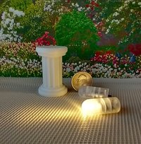 1:12 Dollhouse garden pedestal Battery operated lighted pedestal as plant stand or display stand or patio side table Price is for ONE unit REF Fluted