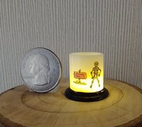 1:12 Dollhouse Halloween battery lighted  candle holder with balloon LED light insert REF Beware ghosts