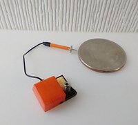 1:12 dollhouse miniature soldering iron with stand and faux digital display station (NON-working) REF Orange