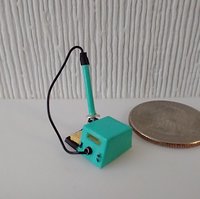 1:12 dollhouse miniature soldering iron with stand and faux digital display station (NON-working) REF Mint