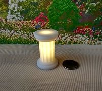 1:12 Dollhouse garden pedestal Battery operated lighted pedestal as plant stand or display stand or patio side table Price is for ONE unit REF Fluted
