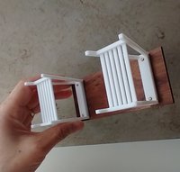 1:12 Dollhouse miniature A frame desk - modern, rustic, industrial style with solid walnut wood top