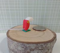 1:12 dollhouse MCM inspired toucan table lamp Battery operated bird lamp with external wires and switch REF Red bird