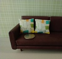1:12 dollhouse MCM themed sofa cushion with multi-color geometric shapes REF multi color geo Price is for EACH unit