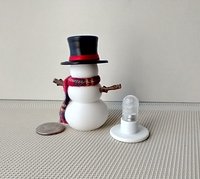 1:12 Dollhouse miniature light up snowman with removable hat Battery operated holiday decor REF Plaid scarf