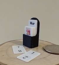 1:12 dollhouse miniature perpetual calendar Shuffle calendar in black holder box Table top calendar Desk calendar in modern settings PRICE is for EACH set