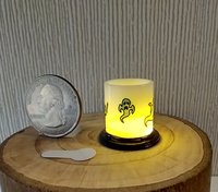 1:12 Dollhouse Halloween battery lighted  candle holder with balloon LED light insert REF Boo & ghosts