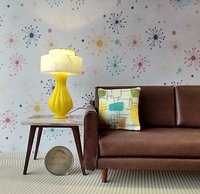 1:12 dollhouse mid-century modern style table lamp with tiered shade MCM retro style table lamp REF Yellow