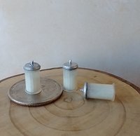 1:12 Dollhouse sugar dispenser metal finish lid with pouring spout Translucent body faux glass sugar dispenser with fluted body PRICE is for EACH