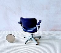1:12 Dollhouse desk chair or task chair or office chair with padded armrests in purple