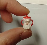 1:12 Dollhouse miniature Santa sippy cup with easy grip handles hand painted and finished REF Santa