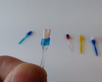 1:12 Dollhouse BBQ basting brush Faux silicone basting brush for kitchen or grilling REF Clear handle white bristles PRICE is for EACH