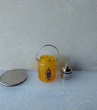1:12 Dollhouse Halloween Mason jar inspired light DIY styled Halloween light Orange jar light with witch REF Blue witch n orange