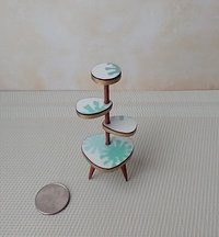 1:12 Dollhouse mid-century style plant stand Formica 4-tiered plant stand or display stand Plants n accessories NOT included