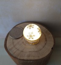 1:12 Dollhouse holiday light up globe ornament Free standing frosted globe Christmas ornament Battery operated holiday light REF Golden snowflakes