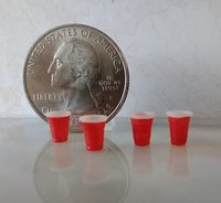 1:24 scale dollhouse one set of 4 Solo-inspired cold drinkk cups in red Price is for ONE SET of 4 cups in half-inch scale