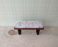 1:12 scale miniature mid-century modern bench with removable cushion REF Walnut