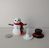 1:12 Dollhouse miniature light up snowman with removable hat Battery operated holiday decor REF Plaid scarf