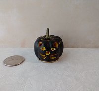 Battery operated miniature light up Jack-O-Lantern Pumpkin LED light for Halloween No external wires REF Black cat