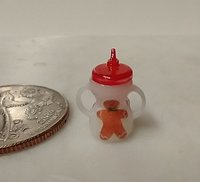 1:12 Dollhouse miniature sippy cup with decals of gingerbread man and mittens easy grip handles REF Gingerbread man