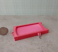 1:12 scale miniature sidewalk sign holder, 2-sided for changeable sinage Hinged and fold-flat for storage REF Coral pink
