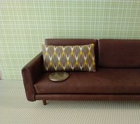1:12 dollhouse mid-century modern atomic boomerangs pattern cushion or pillow