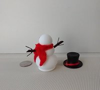 RESERVED 1:12 Dollhouse miniature light up snowman with removable hat Battery operated holiday decor REF Red scarf