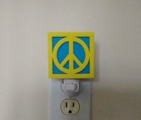 MCM Midcentury modern style breeze block night light REF Yellow blue peace