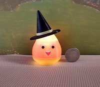 Dollhouse miniature lighted candy corn witch Battery operated Halloween decor for 1:12 or play scale REF Yellow hat trim B