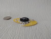 1:12 Dollhouse vinyl record yellow boomerang wall clock Mid-century modern themed wall clock with double boomerangs