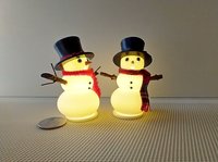 RESERVED 1:12 Dollhouse miniature light up snowman with removable hat Battery operated holiday decor REF Red scarf