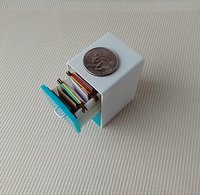 1:12 Dollhouse 2-drawer filing cabinet with rounded corners contemporary style for mini home office or craft room REF Turquoise filing