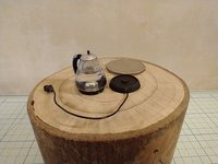 RESERVED 1:12 Dollhouse miniature electric kettle See-thru/ faux glass kettle Electric tea kettle with cord attached to base - NON-working