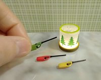 1:12 scale dollhouse holiday edition Candle lighter Click flame lighter NON-working Color options:red, green or golden Price is for EACH