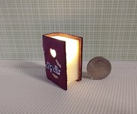 Mini leather bound book of love spells Battery lighted Halloween spell book Halloween decor REF Light burgundy